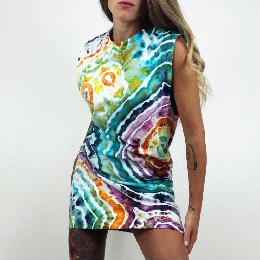 Hand-Dyed Sleeveless Jersey Dress | Size S - Picture 2 of 11